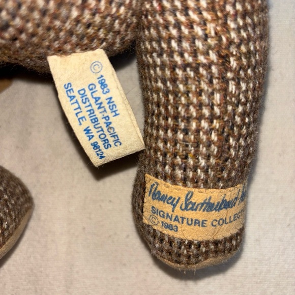 Nancy-Southerland Holmes 1983 Collectible Bear‎ Brown Plaid  Vintage Winston - Picture 7 of 9